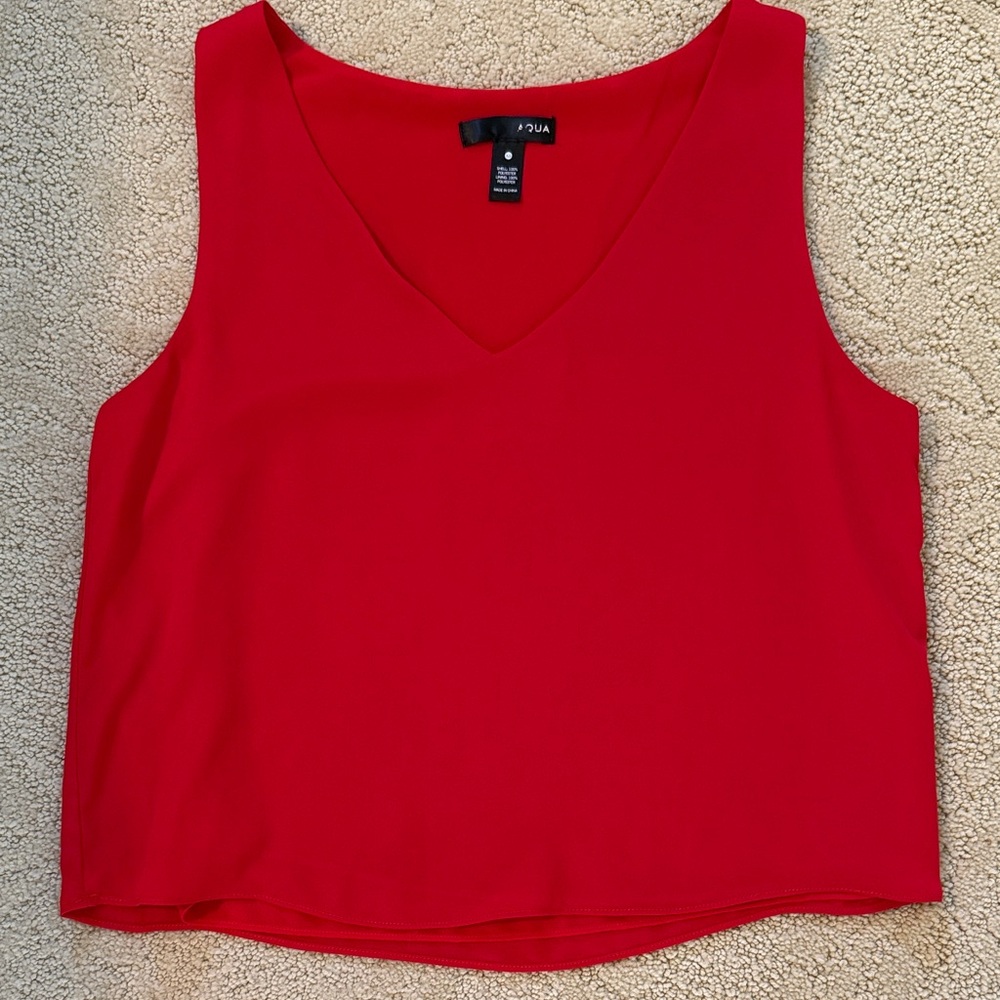 Aqua Red Crop Airy Light Tank Top